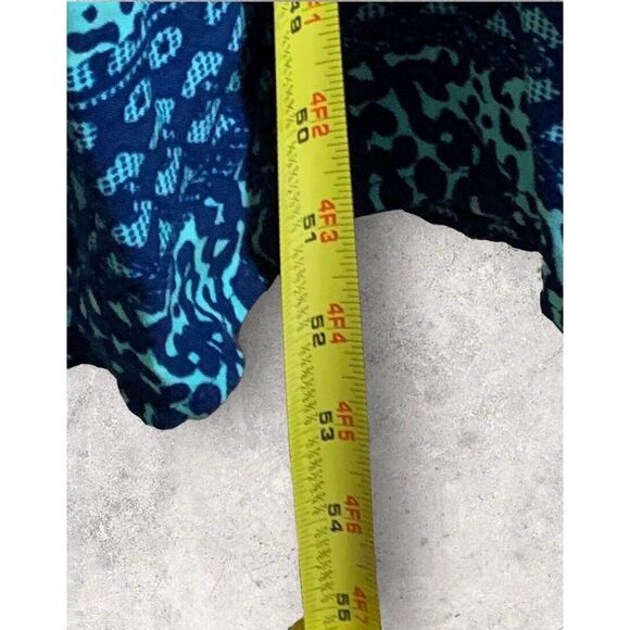 As You Wish Jumpsuit Womens Medium Blue Green Wide Leg Eyelet Top Sleeveless‎ - Picture 6 of 8